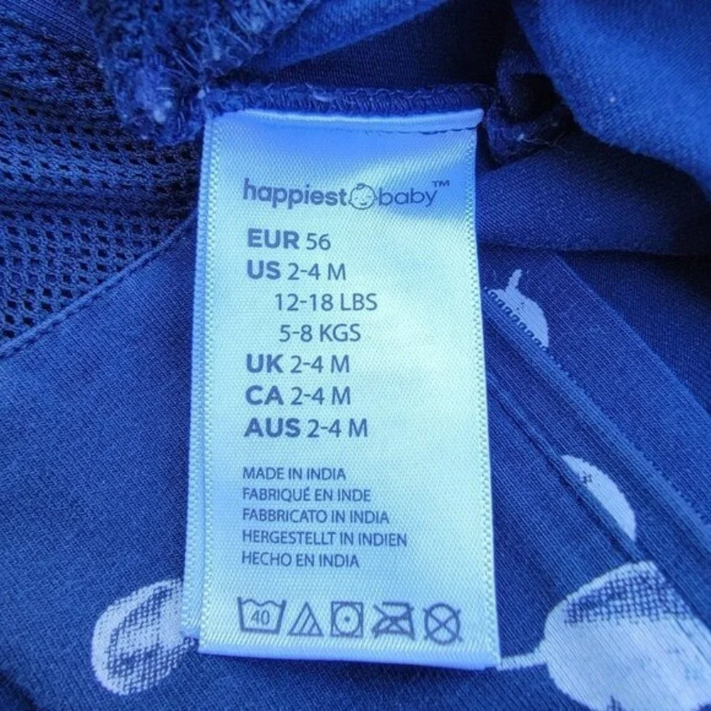 Happiest Baby Blue‎ Organic Cotton Space Print Sleep Swaddle Size 2-4m